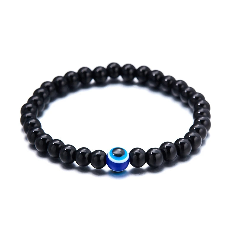 FBA Boho Tiger Eye Evil Eye Elastic Bracelet | Travel Jewelry Gift