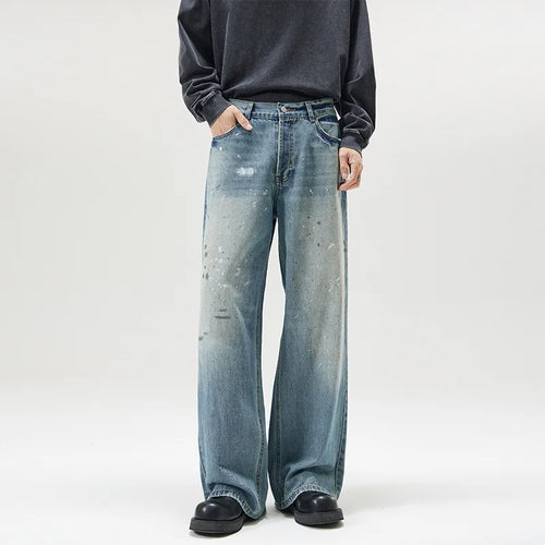 American Retro Ink Splash Wide-Leg Jeans – Unisex Loose Fit Mopping Denim Pants | S–XXL | FBA Vibes
