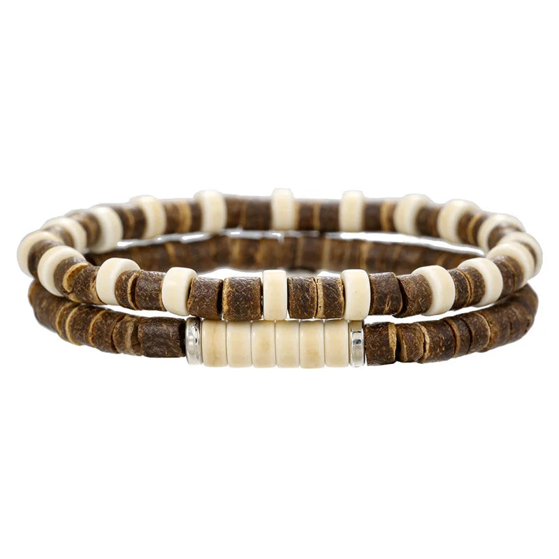 FBA Bohemian Multilayer Leather Wristband Bracelet | Men's Hand Woven Jewelry