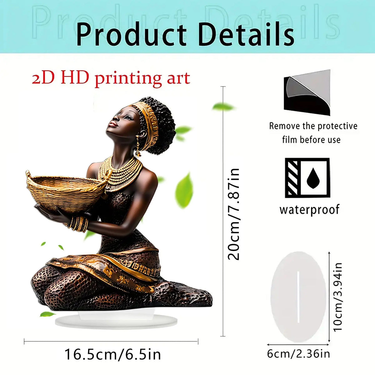African Women Prayer Acrylic Sculpture | Desktop Decorative Ornament for Home & Living Room