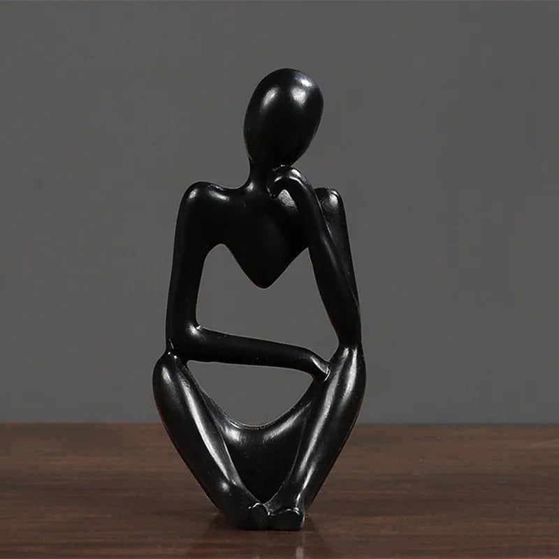 Nordic Abstract Thinking Figure Resin Ornament | Modern Home Decor Sculpture