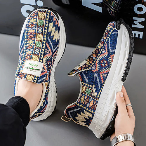 FBA Bohemia Print Canvas Sneakers | Breathable Anti-Slip Casual Shoes