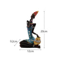 Resin African Black Women's Sculpture | Abstract Figurine for Home, Living Room & Desktop Decor