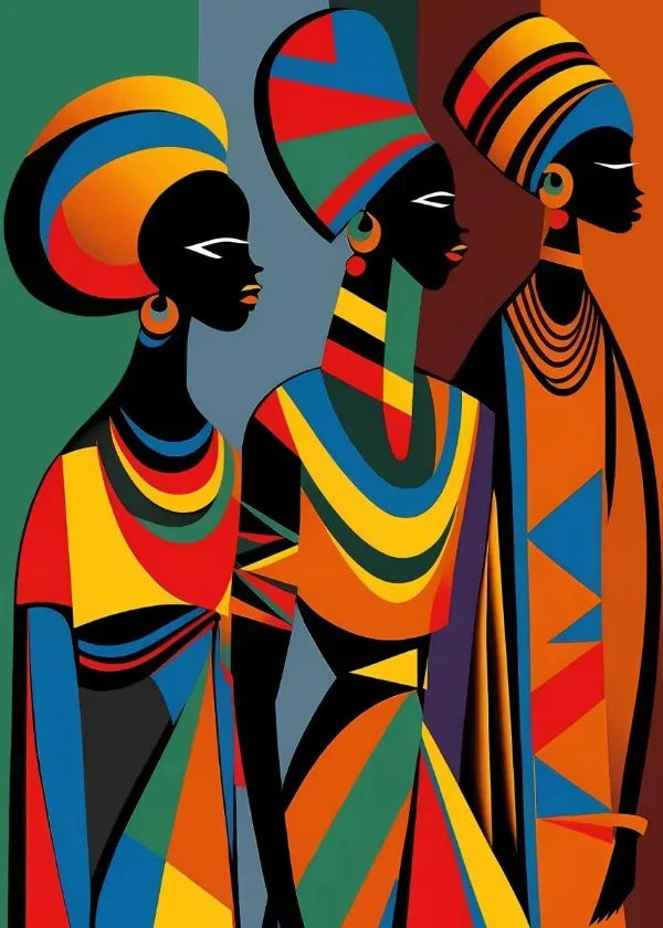 Abstract Black Women Diamond Painting Kit | Full Drill DIY Mosaic Art | FBA Vibes