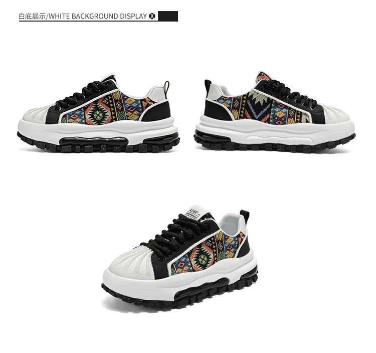 FBA Men's Low Top Thick Soled Platform Sneakers | Casual Sports Shoes