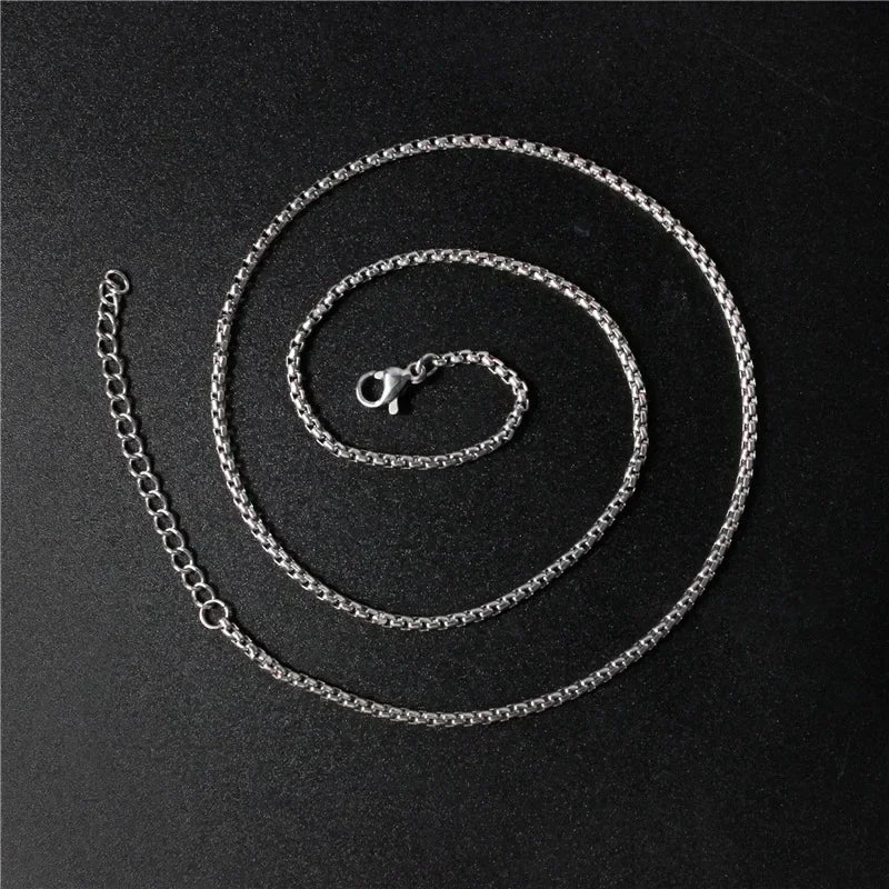 FBA Stainless Steel Feather Hip Hop Pendant Necklace | Men's Chain Jewelry
