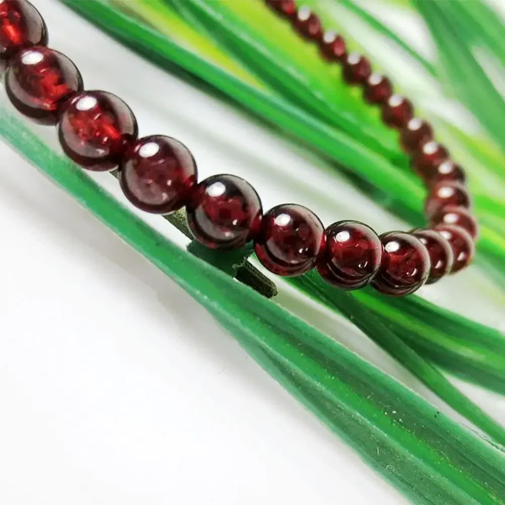 FBA Natural Garnet Beaded Charm Bracelet | Men's & Women's Jewelry