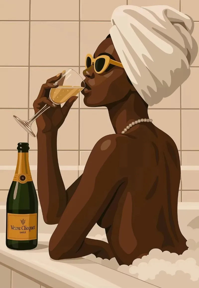 Black Girl Nail Art Canvas Print | Fashionable Women Poster Wall Art for Living Room & Bedroom