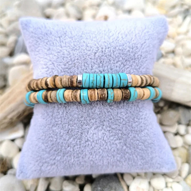 FBA Bohemian Multilayer Leather Wristband Bracelet | Men's Hand Woven Jewelry