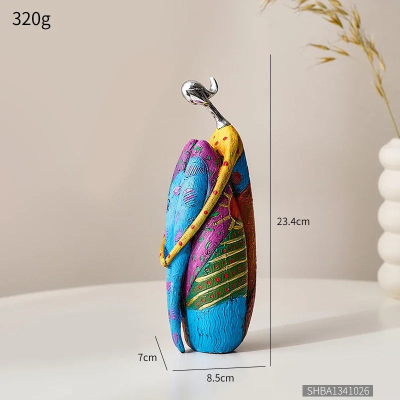 Abstract Female Sculpture | Hand-Painted Resin Art Figurine for Living Room, Desk & Home Decor