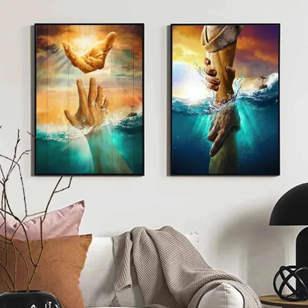 Jesus The Hand of God Canvas Print | Christian Wall Art | FBA Vibes