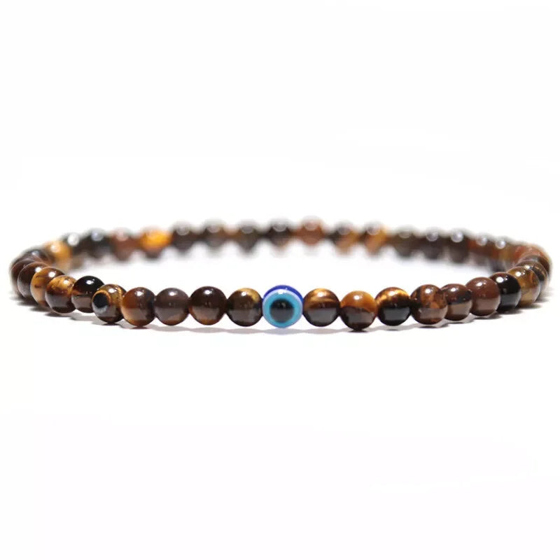 FBA Boho Tiger Eye Evil Eye Elastic Bracelet | Travel Jewelry Gift
