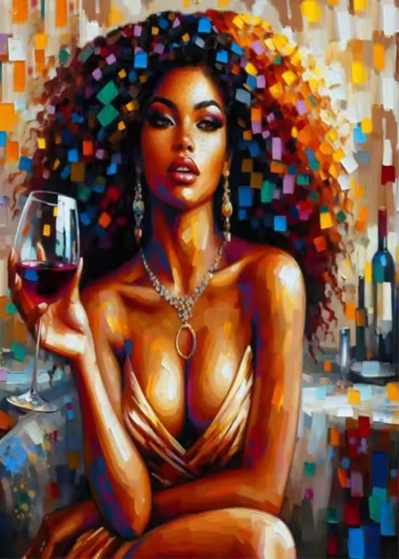 Black Woman Fashion Art Canvas Print | Colorful Pop Wall Decor | FBA Vibes