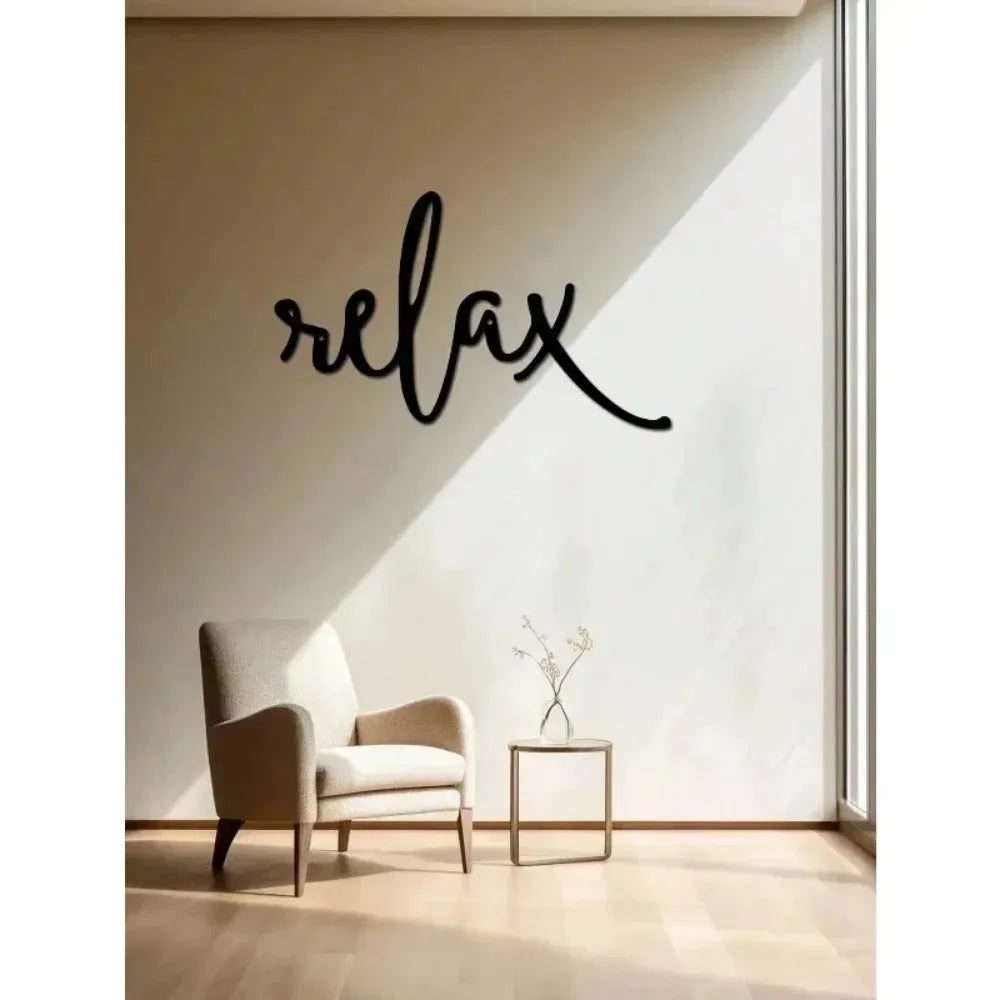 Black Metal Wall Art | Aluminum Iron Hanging Sign for Modern Home Decor