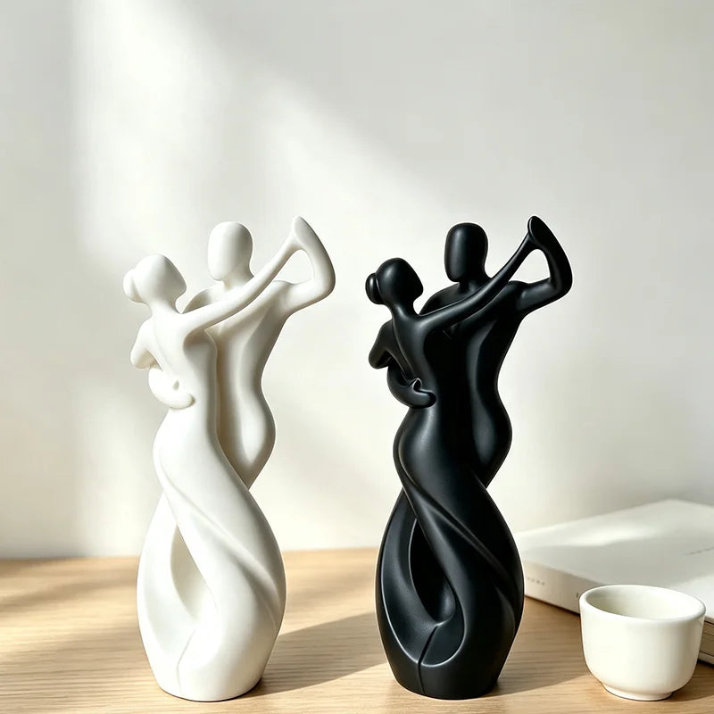 3D Printed Waltz Dancing Sculpture | Abstract Minimalist Human Figurine for Desktop & Home Decor