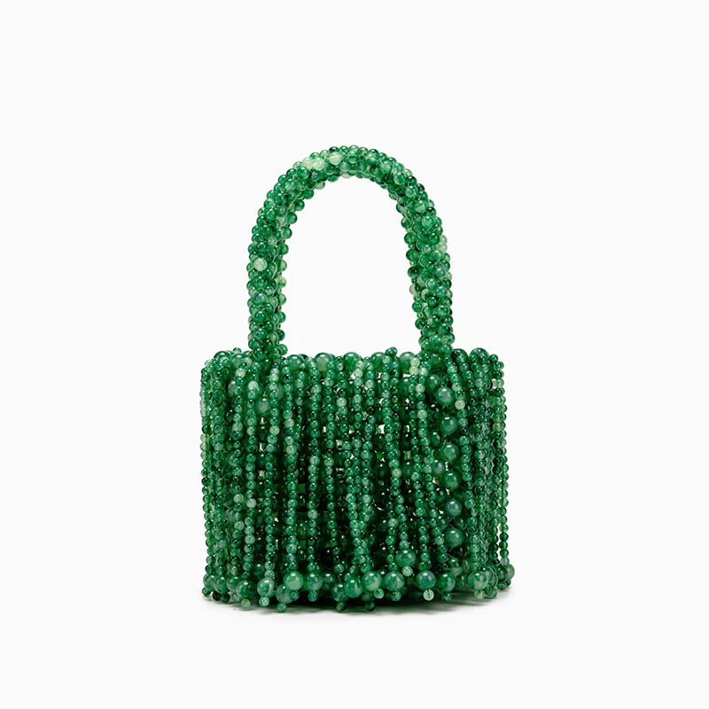 Handmade Beaded Woven Mini Handbag for Women – Luxury Hollow-Out Party Bag