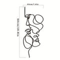 Minimalist Abstract Face Line Metal Wall Art | Black Iron Wall Sculpture for Modern Home Decor