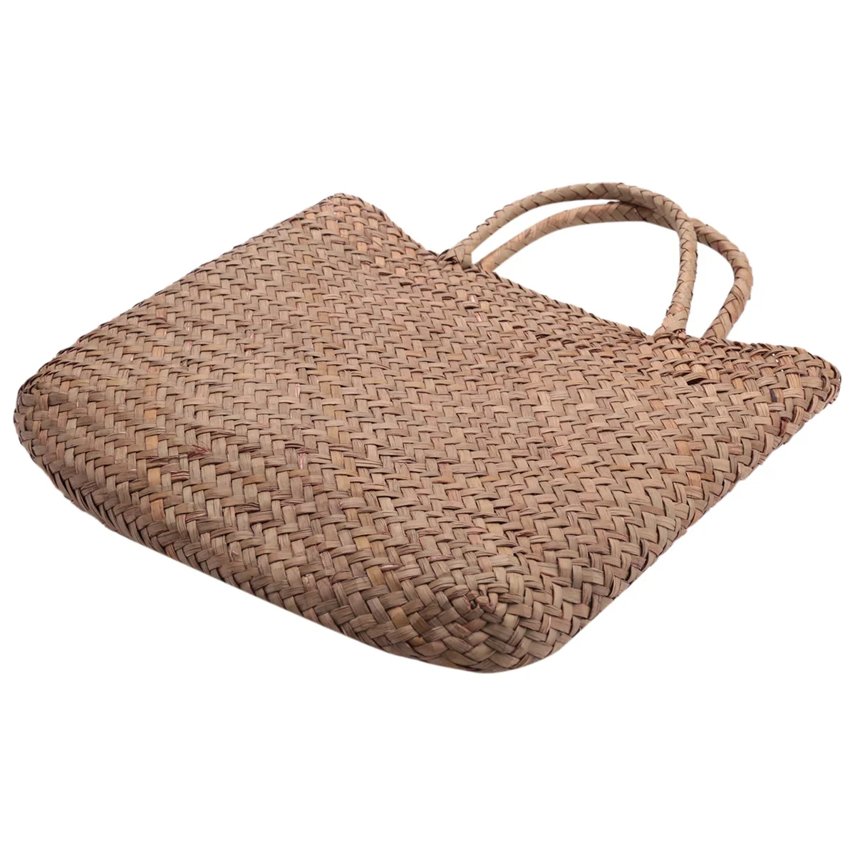 Casual Handmade Mini Woven Rattan Straw Tote Bag – Natural Wicker Braided Handbag for Women