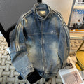 Men's Retro American Loose Denim Jacket – Unisex Streetwear | Blue | M–3XL | FBA Vibes