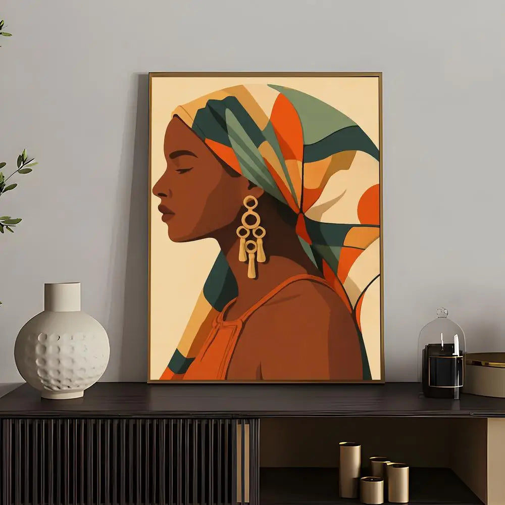 African Women Abstract Art Poster | HD Waterproof Self-Adhesive Wall Decor for Any Space