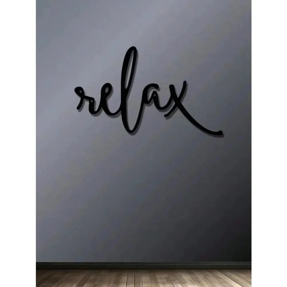 Black Metal Wall Art | Aluminum Iron Hanging Sign for Modern Home Decor