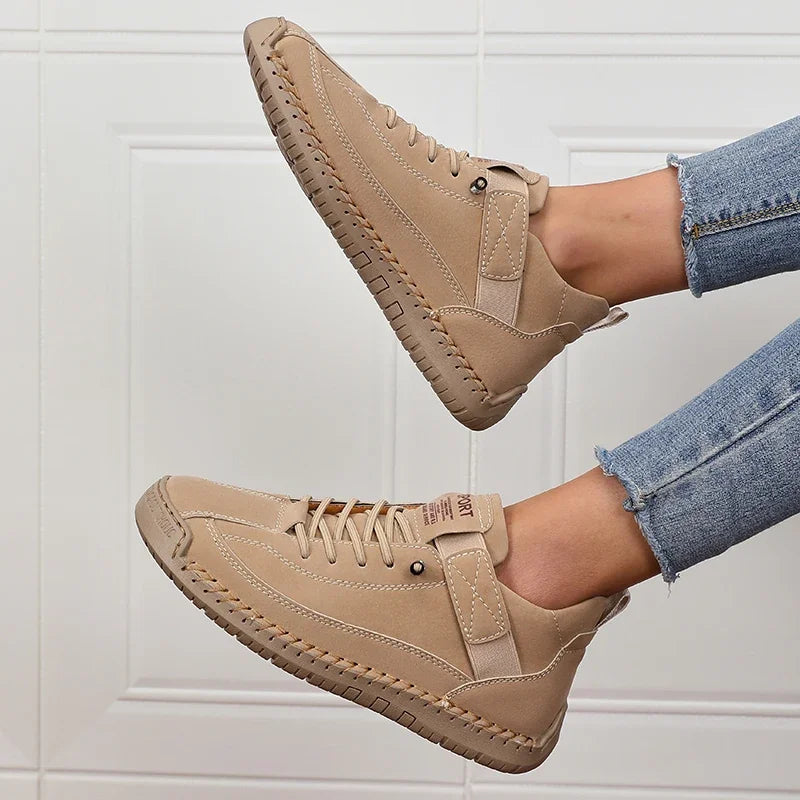 Women's Retro British-Style Lace-Up Ankle Boot — Waterproof Microfiber