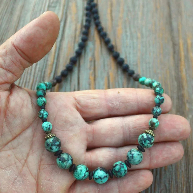 FBA Black & Blue Beaded Unisex Necklace | Menswear Jewelry