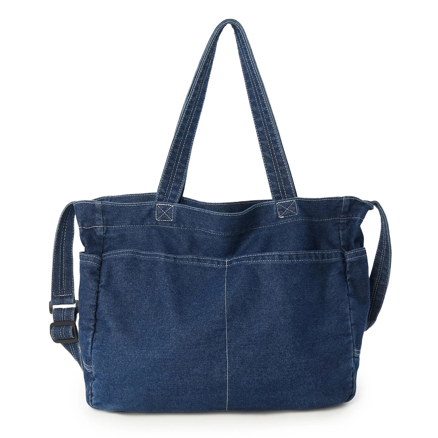 Denim Shoulder Bag for Women – Large Capacity Casual Tote & Crossbody Schoolbag