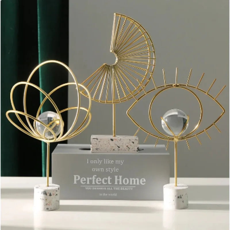 Nordic Metal Abstract Art Sculpture | Modern Home Decor Ornament