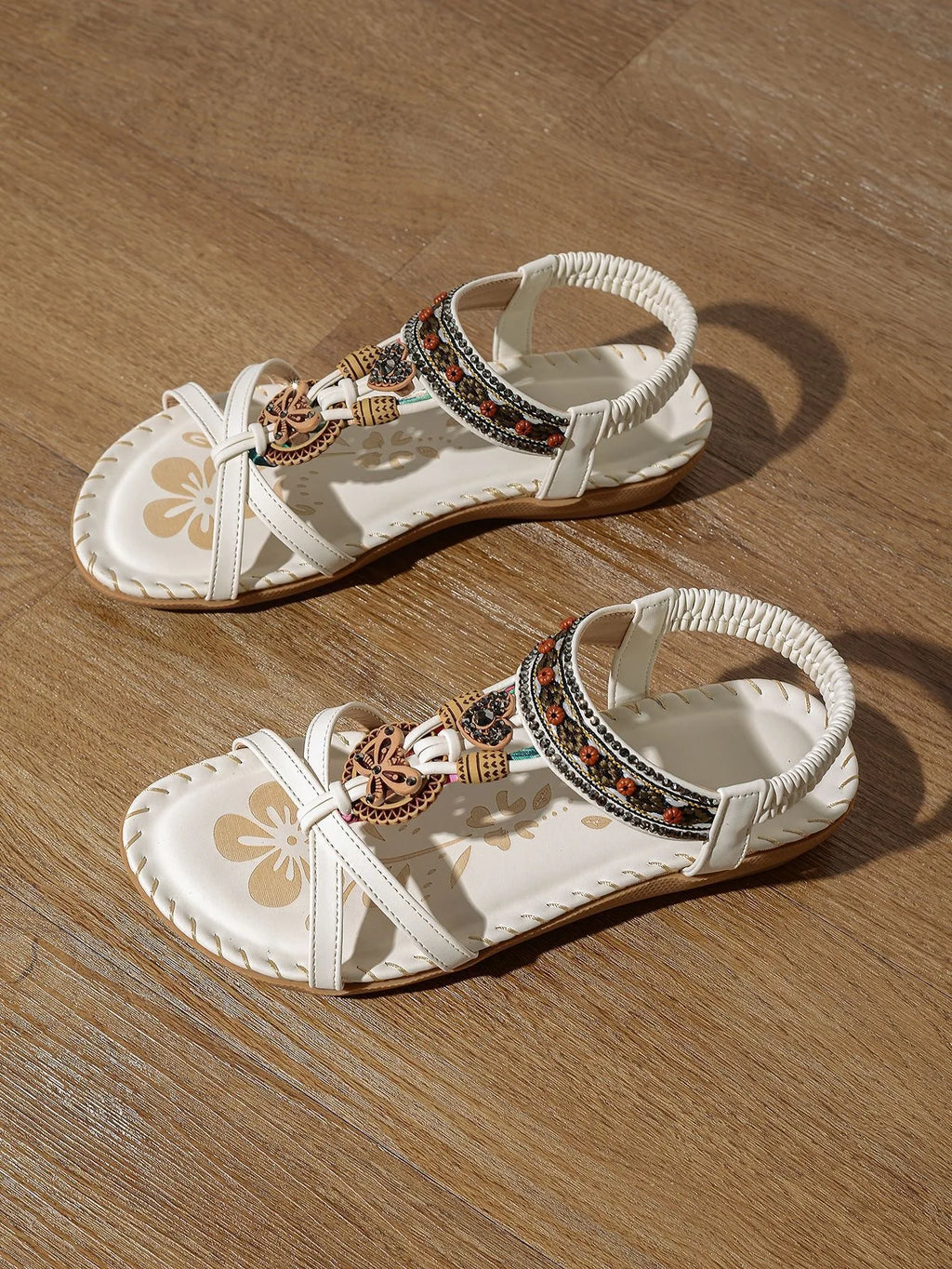 FBA Women's Bohemian Platform Flat Sandals | Plus Size Beach Shoes