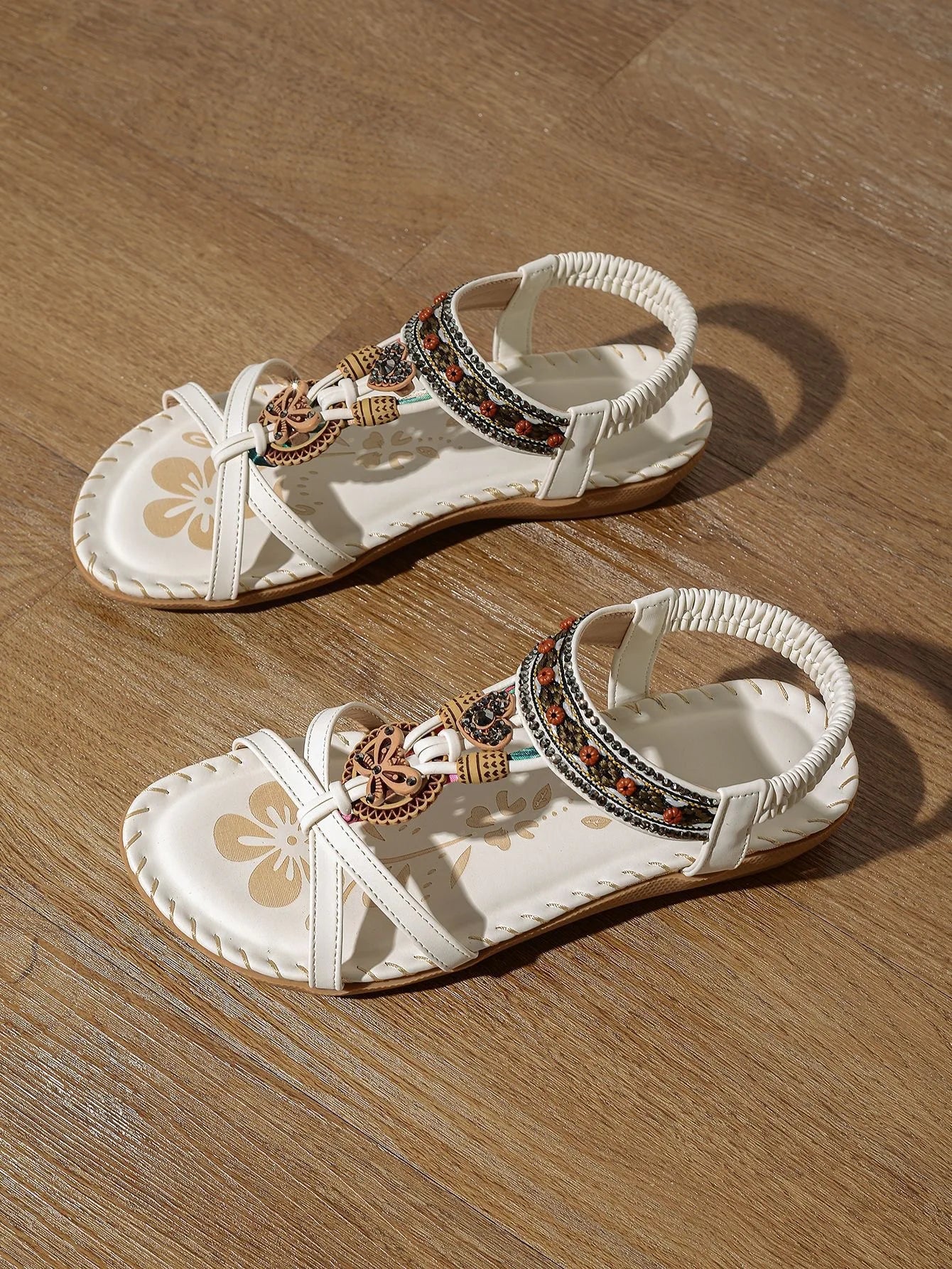 FBA Women's Bohemian Platform Flat Sandals | Plus Size Beach Shoes
