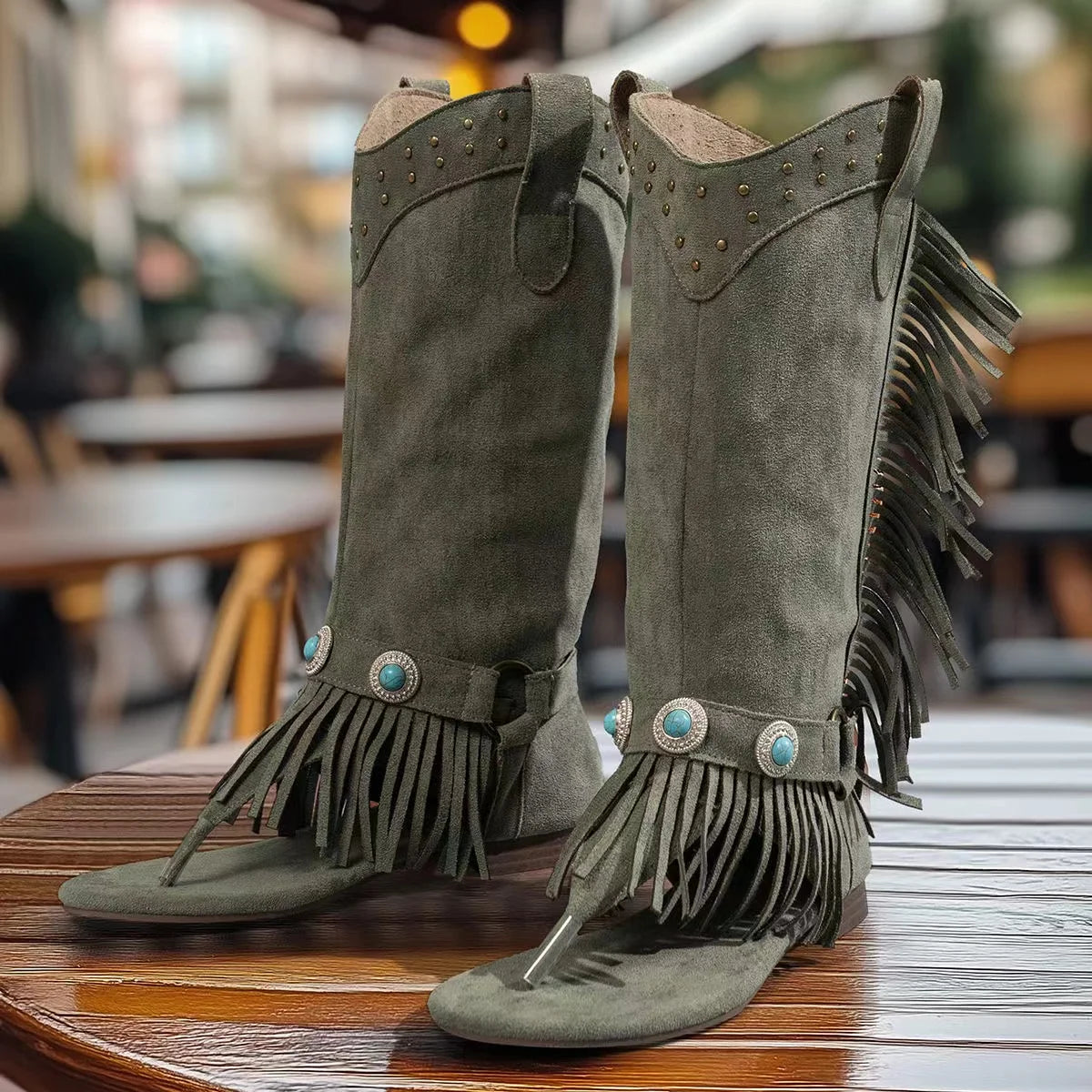 Women's Tassel Rhinestone Western Cowgirl Ankle Boot — Boho Summer Style