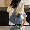 Denim Canvas Tote Bag for Women – Large Capacity Casual Shoulder Handbag