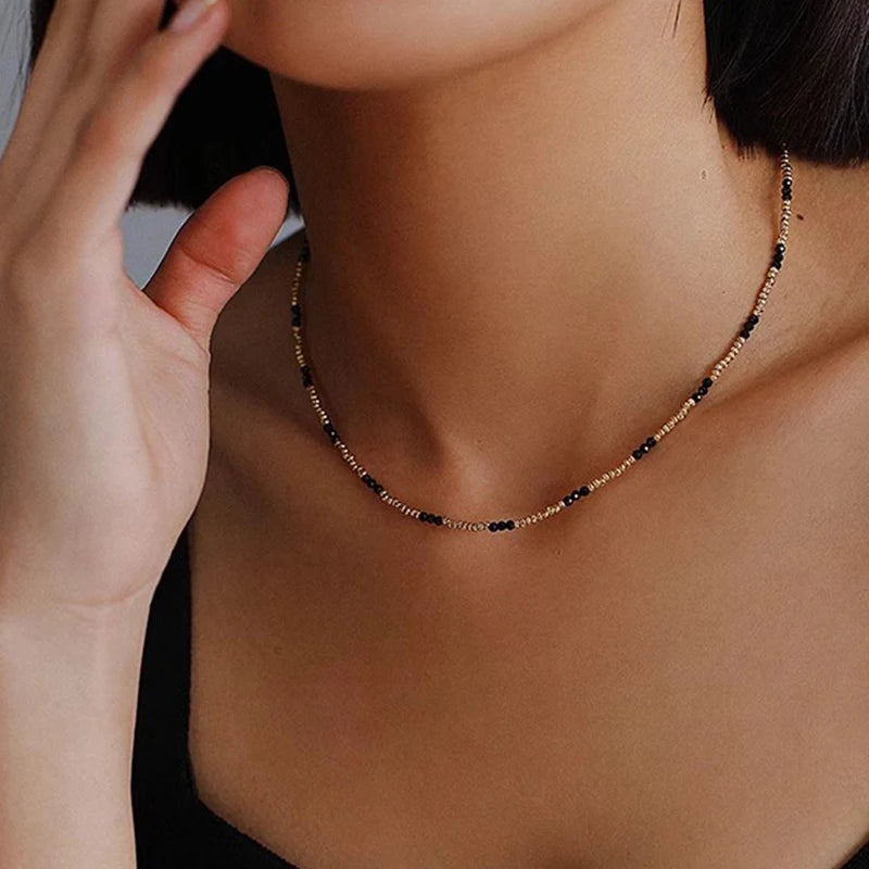 FBA Bohemian Gold Beads Pearl Pendant Necklace | Beach Vacation Jewelry