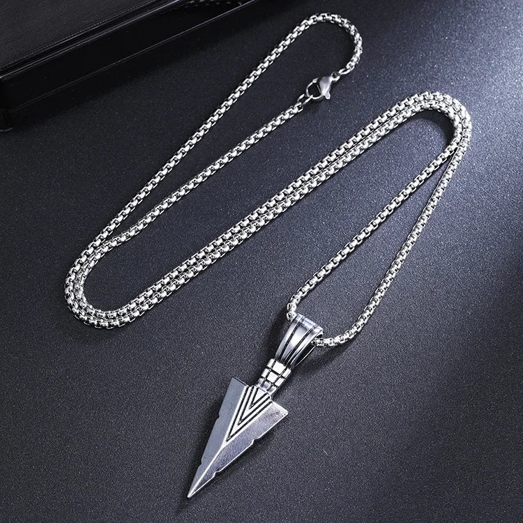 FBA Men's Viking Arrowhead Braided Leather Necklace | Boho Tribal Jewelry