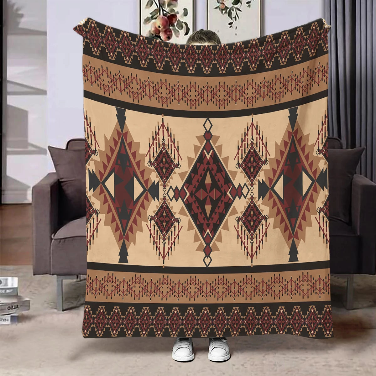 Ethnic Pattern Flannel Throw Blanket – 7 Prints | FBA Vibes