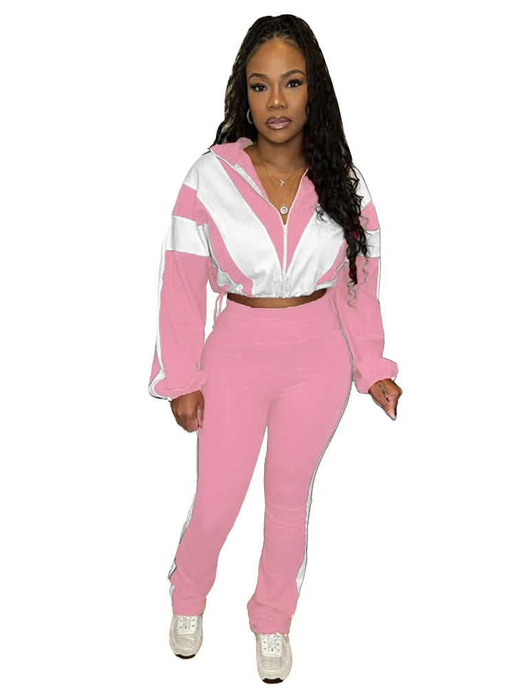Women's 2-Piece Spring Jogger Tracksuit Set – Zip Jacket & Ankle-Length Pants | FBA Vibes