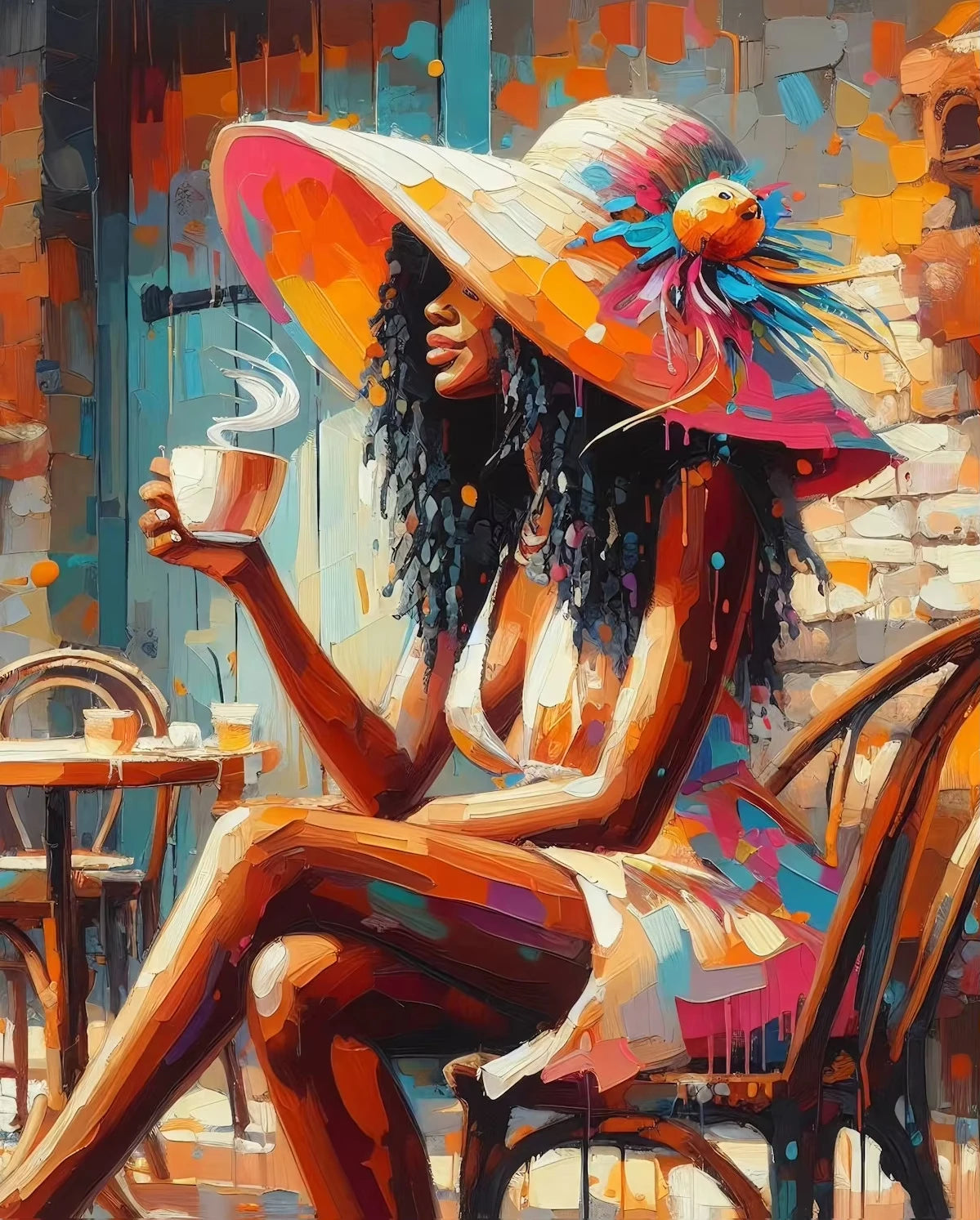 Black Woman Relaxing Canvas Print | Cool Girl Reading Book Afro Wall Art