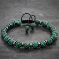 FBA Natural Malachite Beaded Stone Bracelet | Valentine's Day Jewelry Gift