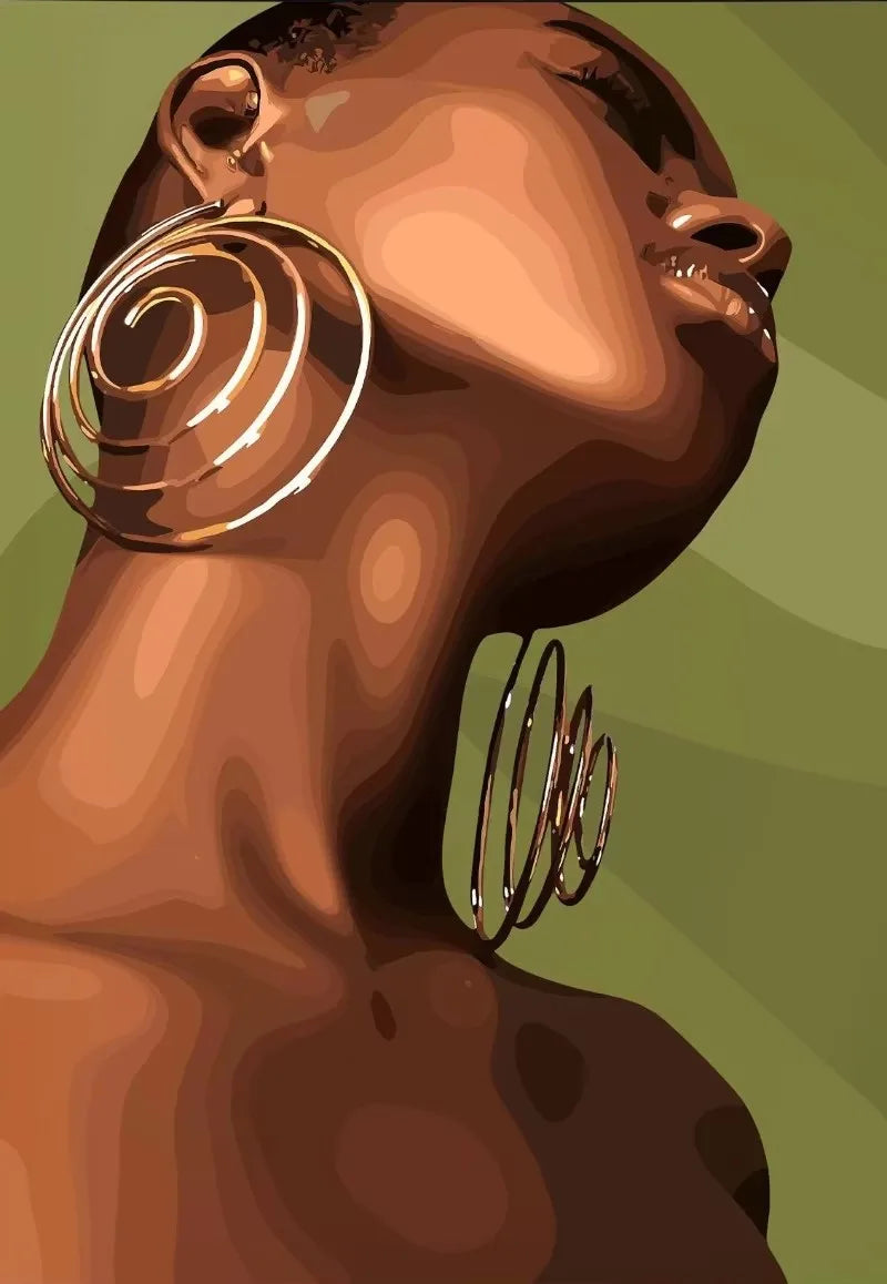 Black Girl Nail Art Canvas Print | Fashionable Women Poster Wall Art for Living Room & Bedroom