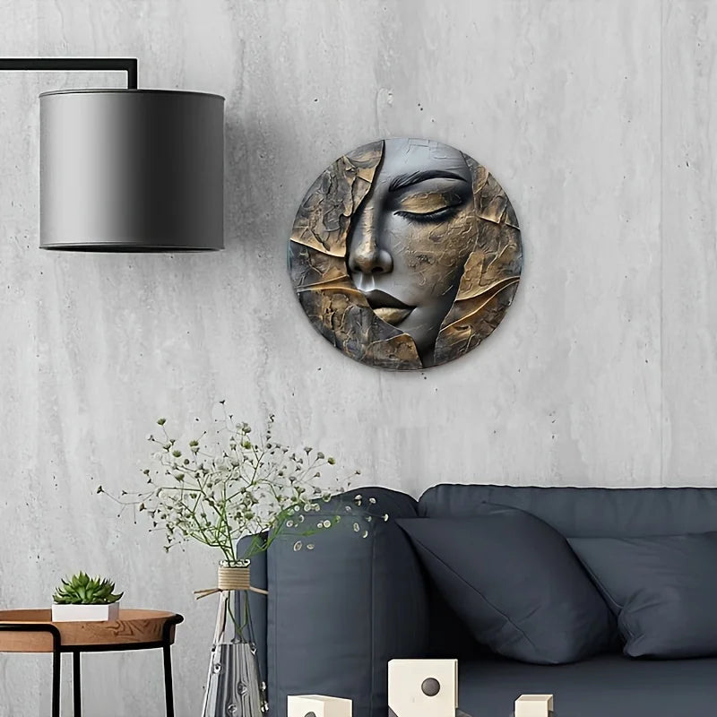 Round Aluminum Wall Art | 3D Metal Sculpture for Living Room, Hallway & Entryway Decor