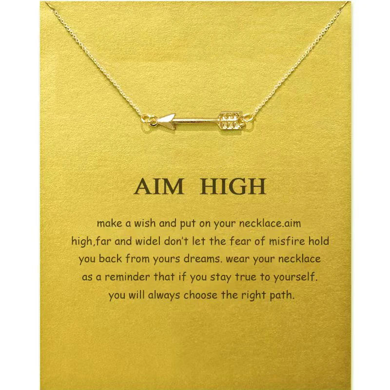 FBA Aim High Single Arrow Pendant Necklace | Inspirational Gift Jewelry