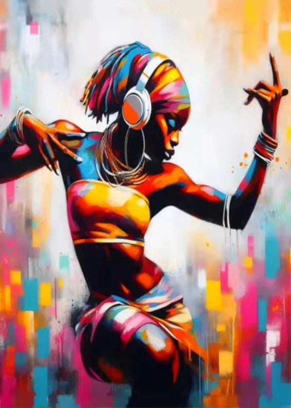 Black Woman Fashion Art Canvas Print | Colorful Pop Wall Decor | FBA Vibes