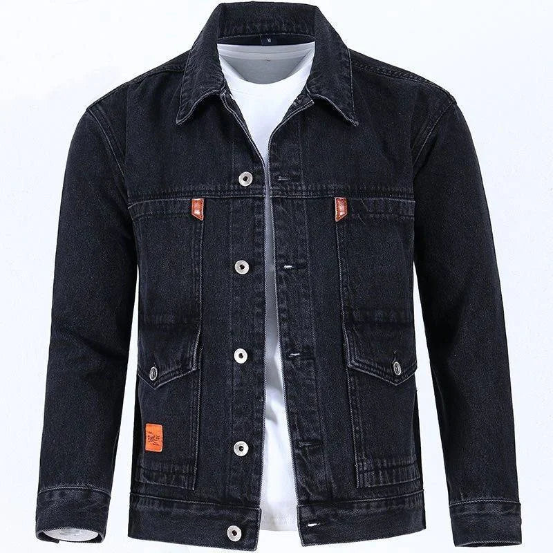 Men's Workwear Denim Jacket – Trendy Loose Fit | 4 Colors | M–5XL | FBA Vibes