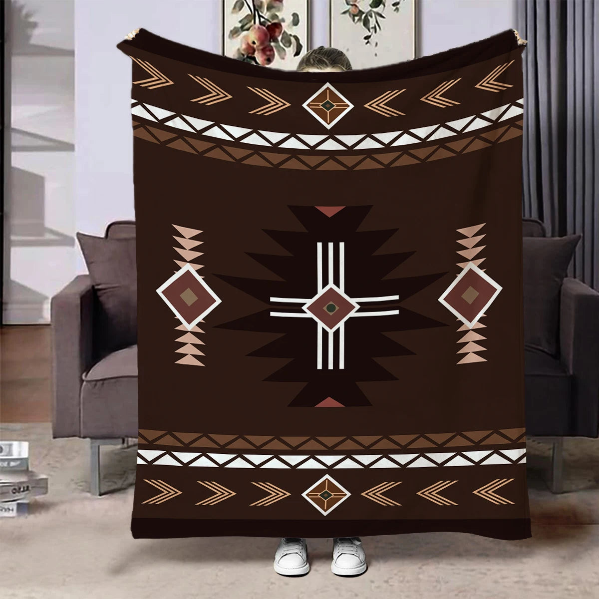 Ethnic Pattern Flannel Throw Blanket – 7 Prints | FBA Vibes