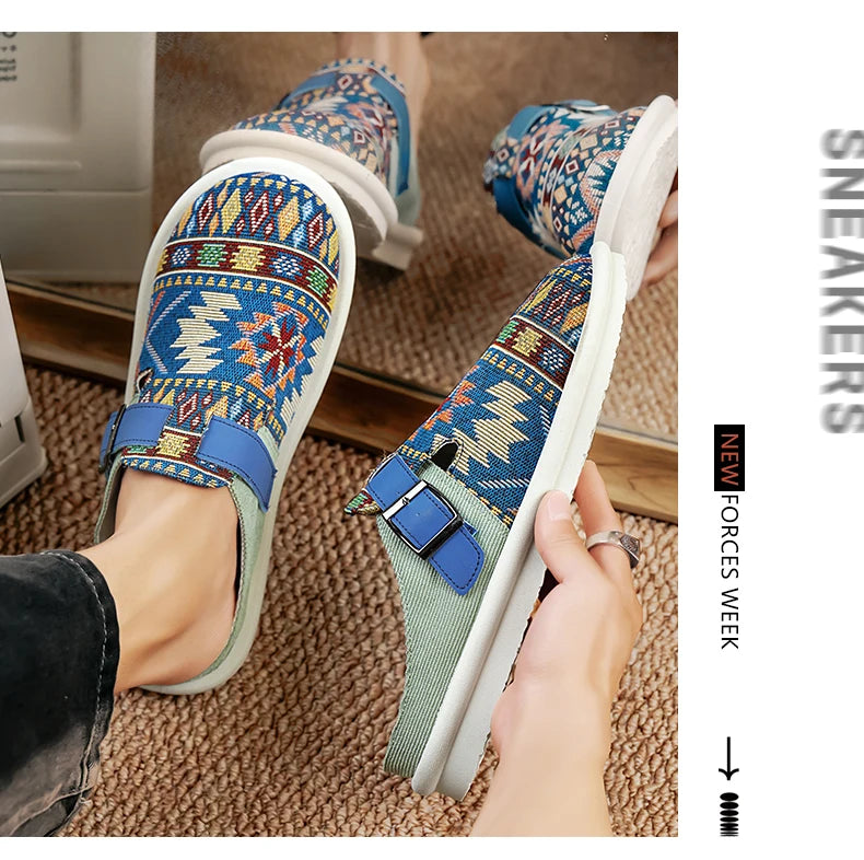 FBA Men's Canvas Half Slipper Party Sandals | Anti-Slip Casual Shoes