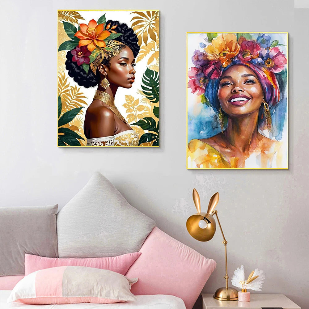 Abstract African Woman Diamond Painting Kit | Full Drill 5D DIY Mosaic Art