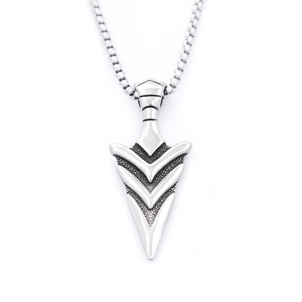 FBA Native Stainless Steel Arrow Pendant Necklace | Hip Hop Amulet Jewelry