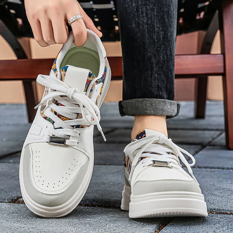 FBA Men's Low Top Breathable Board Shoes | Casual Thick Soled Sneakers
