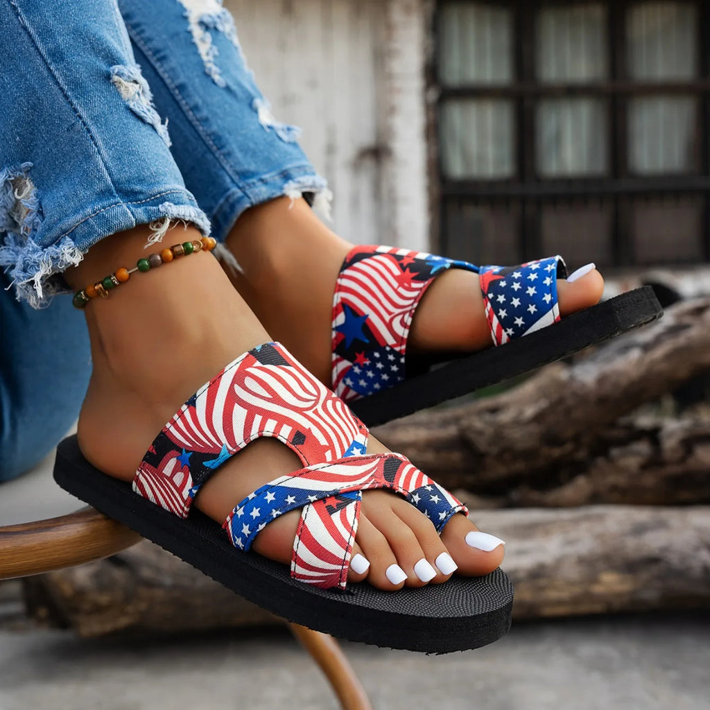 FBA Women's Platform Beach Slides | Colorful Open Toe Summer Slippers